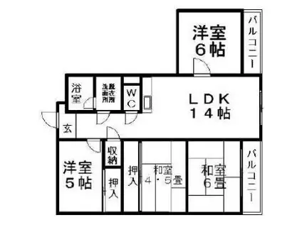 コスモロイヤル東苗穂A棟(4LDK/3階)の間取り写真