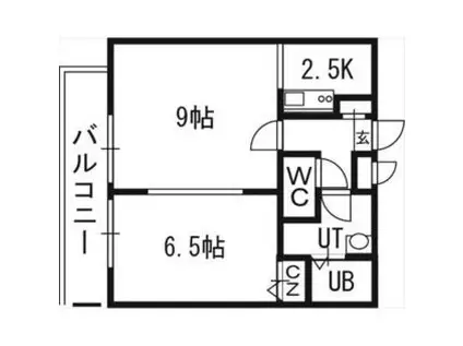 LENNON TERRAZA 6-3(1LDK/9階)の間取り写真