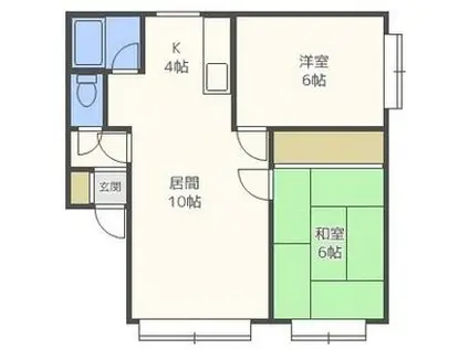 沼田第1マンション(2LDK/2階)の間取り写真