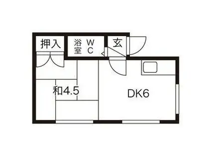 マクセル2/100(1DK/1階)の間取り写真