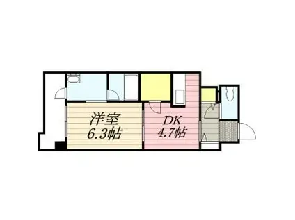 札幌市営東西線 菊水駅 徒歩2分 15階建 築18年(1LDK/13階)の間取り写真