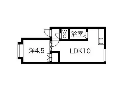 アパートメント・ワキザカ(1LDK/1階)の間取り写真