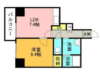 メゾンド東麻生(1DK/1階)の間取り写真