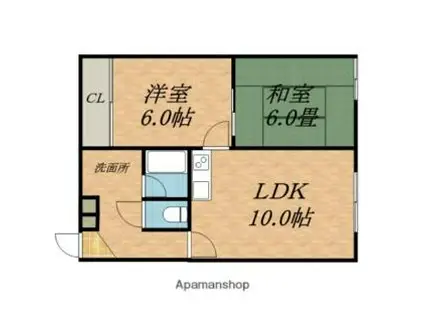  エリザベート北31-II (2LDK/2階)の間取り写真