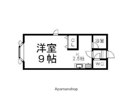 エスポワール花川II(1K/1階)の間取り写真