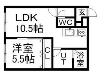ステージノア東札幌(1LDK/4階)の間取り写真
