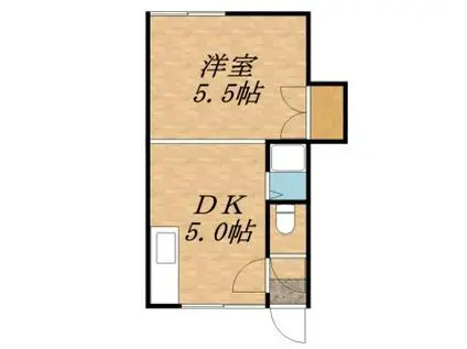 第16森宅建マンション(1DK/2階)の間取り写真