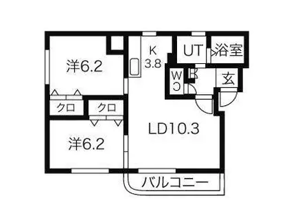 アトレ福住(2LDK/3階)の間取り写真