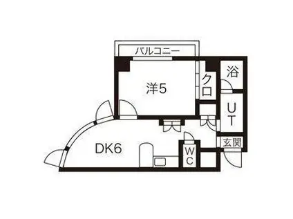 プリムラKⅡ(1DK/3階)の間取り写真