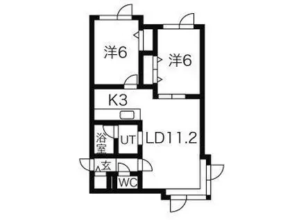 アークコート月寒公園(2LDK/1階)の間取り写真