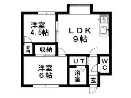 カナルコートI(2DK/3階)の間取り写真
