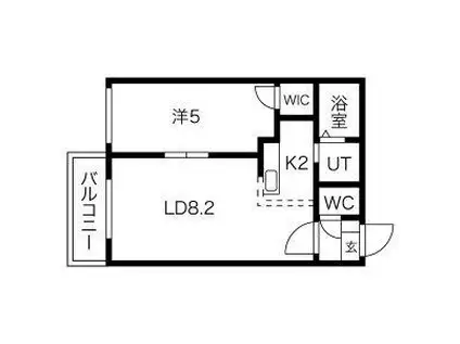 TURAN旭町I(1LDK/4階)の間取り写真