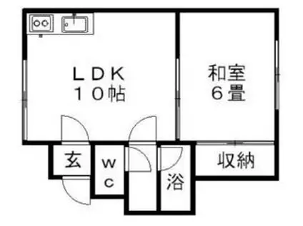 清栄ハイツ(1LDK/2階)の間取り写真
