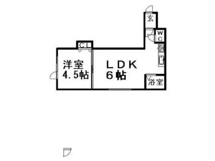 アークコート南郷3丁目・I(1DK/2階)の間取り写真