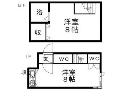 ラフォーレアイダ弐番館(1DK/1階)の間取り写真