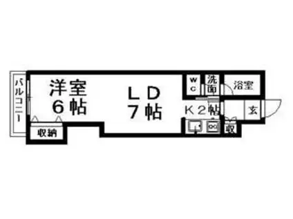 ル.クラシック13A(1DK/4階)の間取り写真
