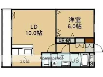 ヴァンベール高盛(1LDK/1階)の間取り写真