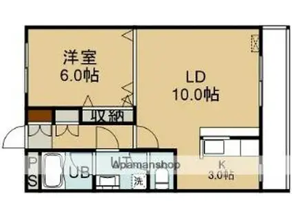 ヴァンベール高盛(1LDK/1階)の間取り写真