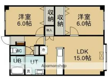 アールズコート(2LDK/3階)の間取り写真