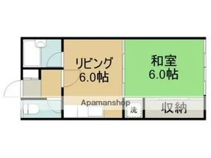 グレーハイツ(1DK/1階)の間取り写真