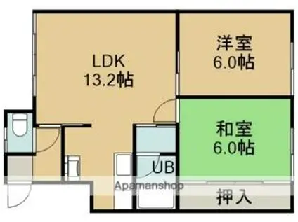 メゾンドルチェ(2LDK/2階)の間取り写真