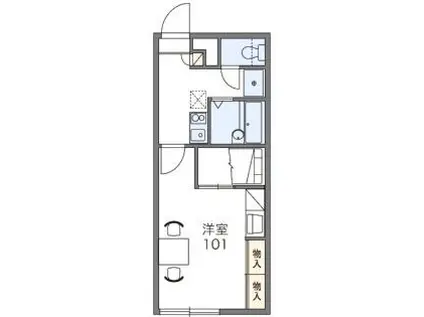 レオパレスドミール湯川(1K/1階)の間取り写真