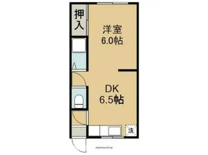 ひまわりアパート美原II(1DK/1階)の間取り写真