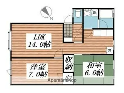 ハーベストワーク(2LDK/2階)の間取り写真