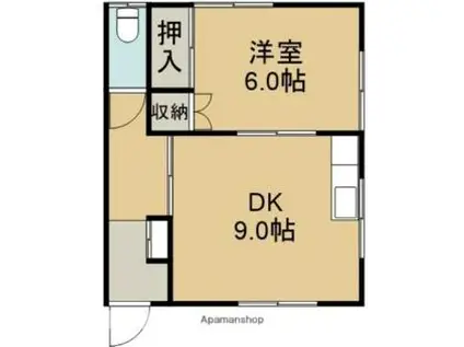 三浦アパート(1DK/2階)の間取り写真