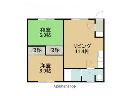 櫻井アパート(2LDK/1階)の間取り写真