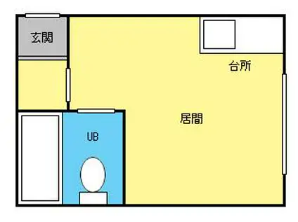 コーポ福田 II(ワンルーム/3階)の間取り写真