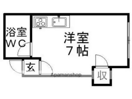 札幌市営南北線 澄川駅 徒歩6分 2階建 築40年(2LDK/1階)の間取り写真