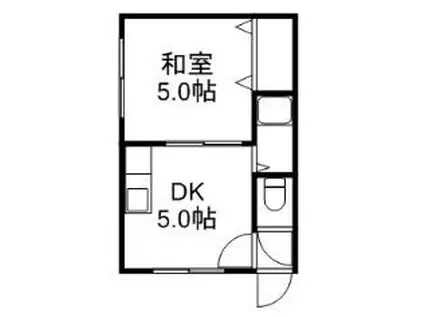 東札幌ハイツA(1DK/2階)の間取り写真