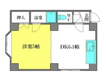 プレジール平岸(1DK/2階)の間取り写真