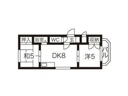 メゾンパルク(2DK/3階)の間取り写真