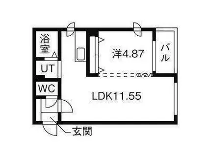 ハウスオブリザ澄川壱番館(1LDK/2階)の間取り写真