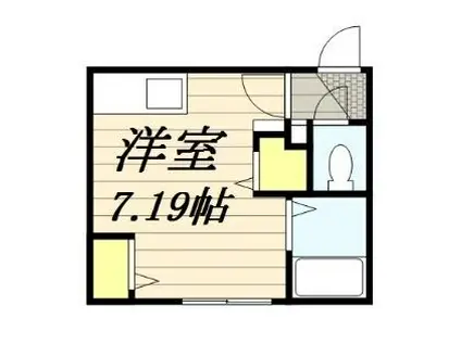 札幌市営南北線 南平岸駅 徒歩17分 4階建 築37年(ワンルーム/2階)の間取り写真