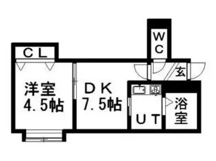 STコート東札幌(1DK/3階)の間取り写真