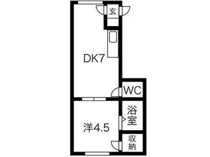 中神マンション(1DK/3階)の間取り写真