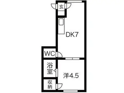 中神マンション(1DK/3階)の間取り写真