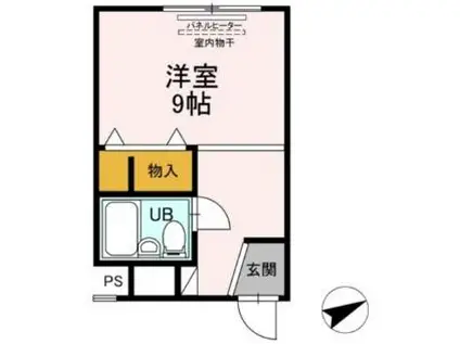 札幌市営東西線 白石駅(ＪＲ北海道) 徒歩4分 3階建 築33年(ワンルーム/2階)の間取り写真