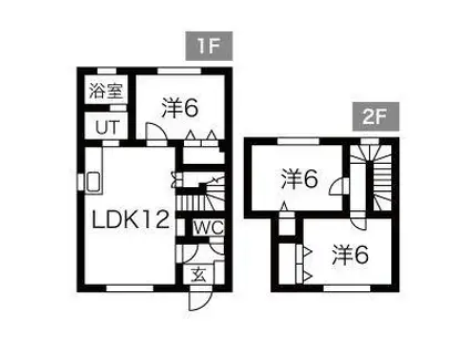 澄川4ー4貸家5ー37テラスハウス(3LDK)の間取り写真