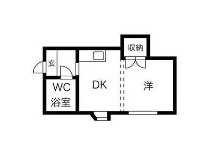 ローヤルハイツ栄通(1DK/2階)の間取り写真