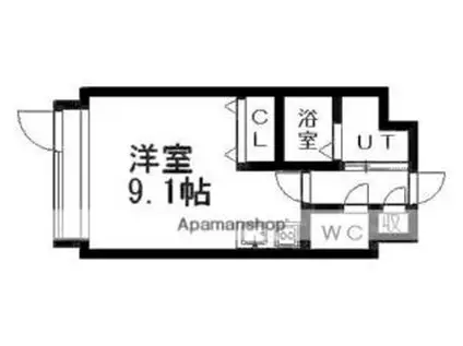 JR千歳線 北広島駅 徒歩9分 6階建 築29年(1LDK/6階)の間取り写真