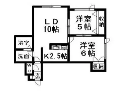 ツインコートプラスティ(2LDK/2階)の間取り写真