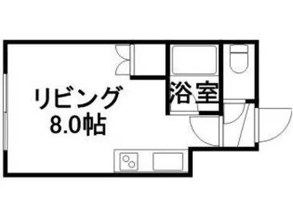 レインボーハイムA(ワンルーム/2階)の間取り写真