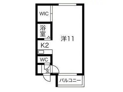 カサデューク美園(1K/3階)の間取り写真