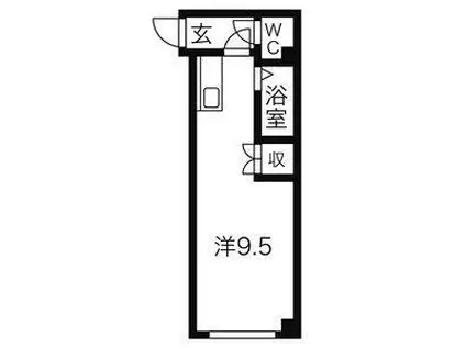 カロッツェリア菊水(ワンルーム/3階)の間取り写真