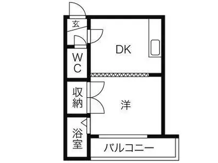 日光ハイツIII(1DK/2階)の間取り写真