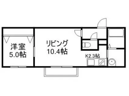 クラリス東札幌II(1LDK/4階)の間取り写真